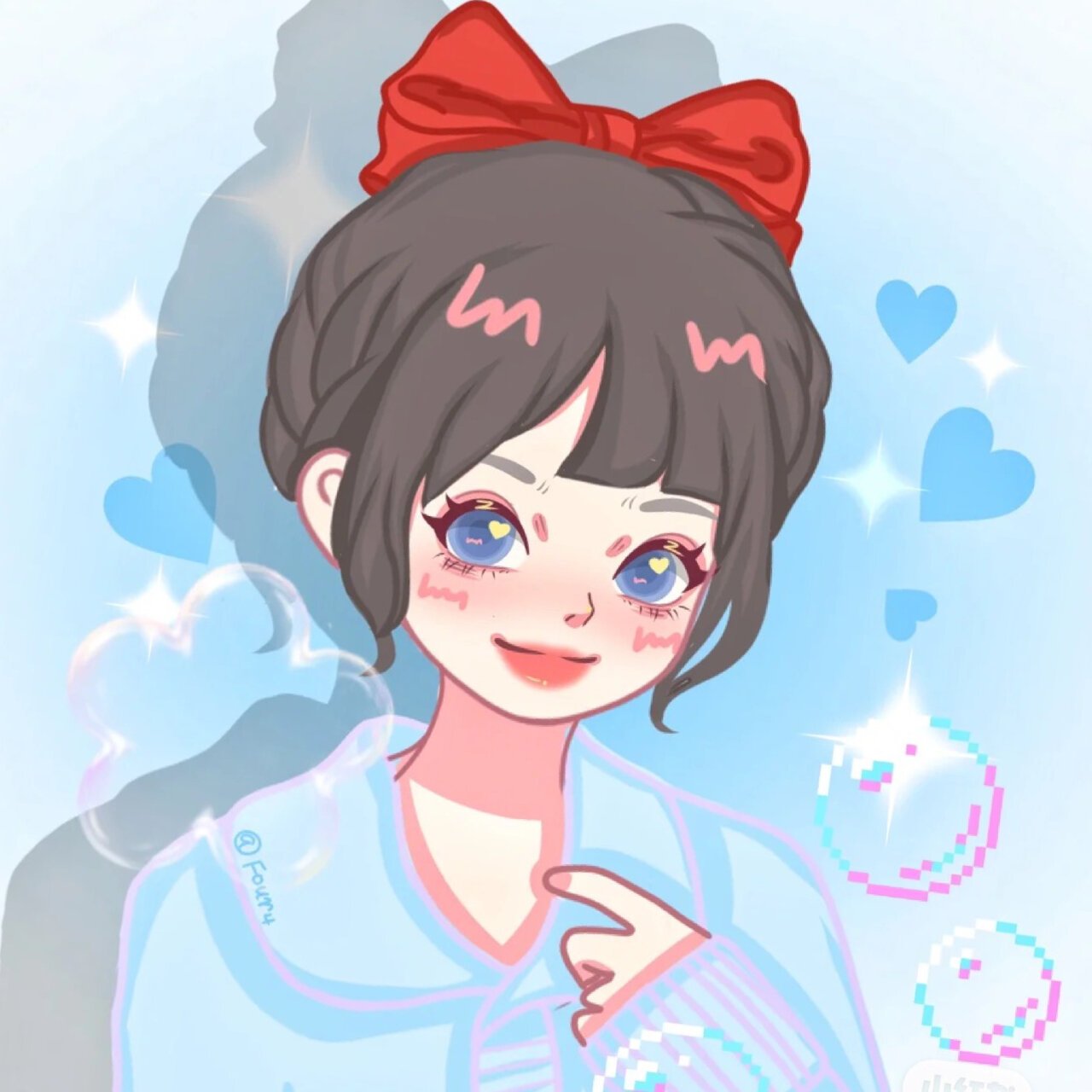 粉色和蓝色系列的闺蜜卡通头像来啦!