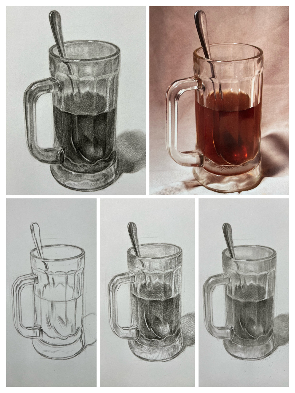 玻璃杯素描步骤