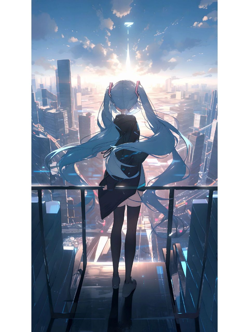 初音未来·全屏壁纸 画了好久才画出来的