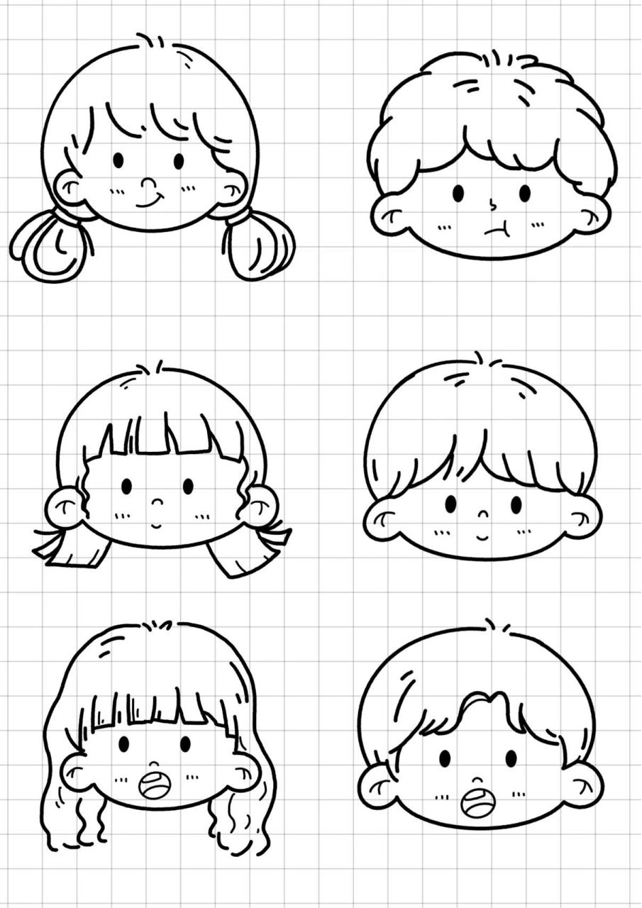 简笔画头像合集(简笔画) 男生女生,简笔画头像分享