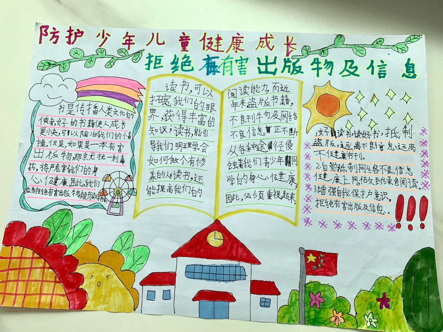 拒绝有害出版物及信息手抄报 一年级的手抄报主题已经这么深了,只能