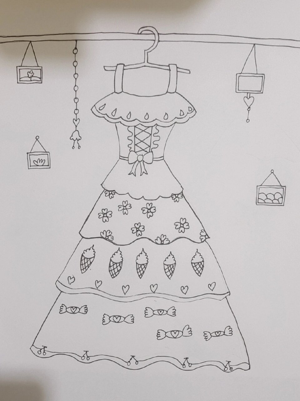 简笔画 公主裙,儿童创意画 简单的公主群来啦,画起来喽.