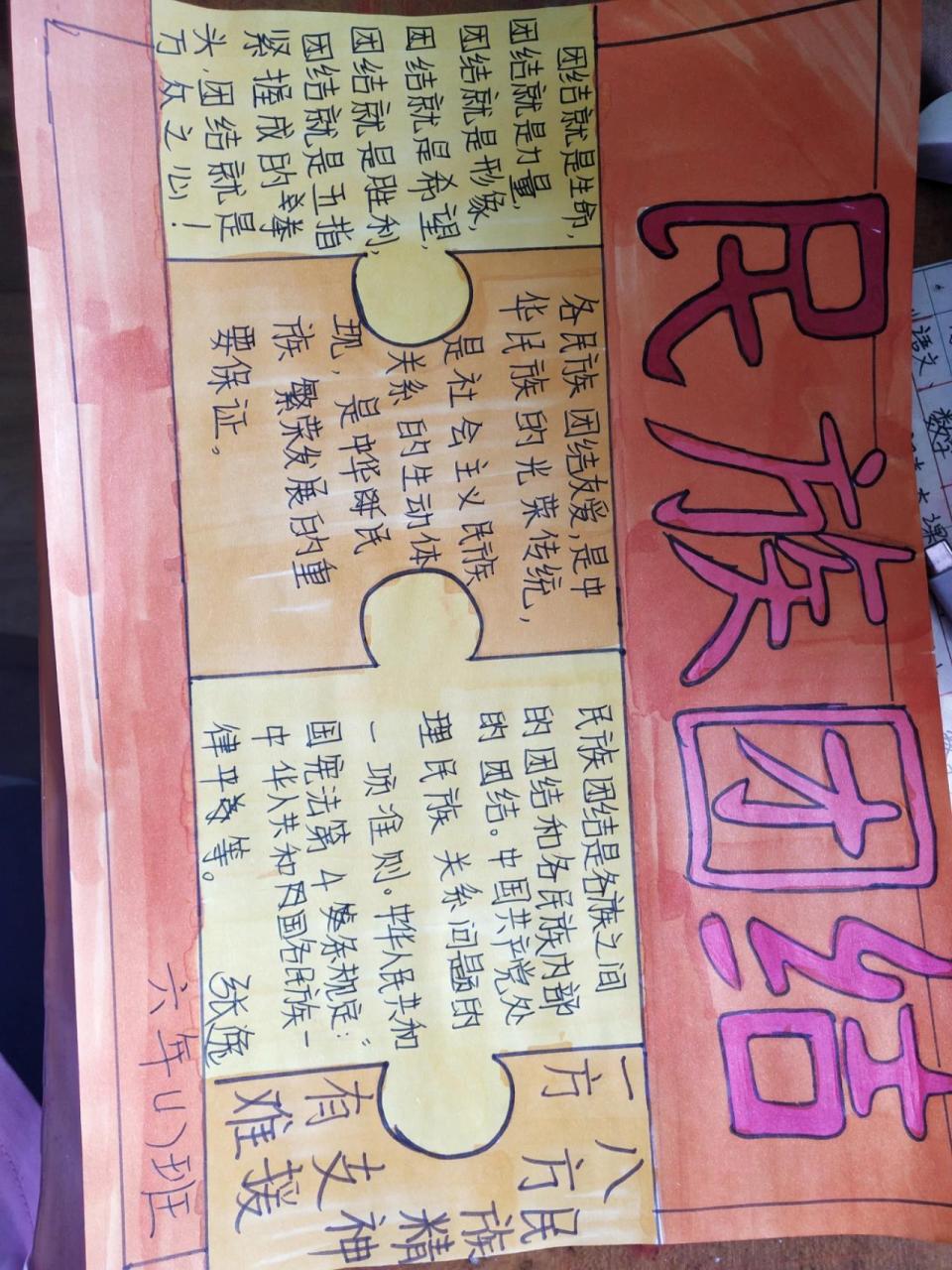 民族团结手抄报 民族团结手抄报