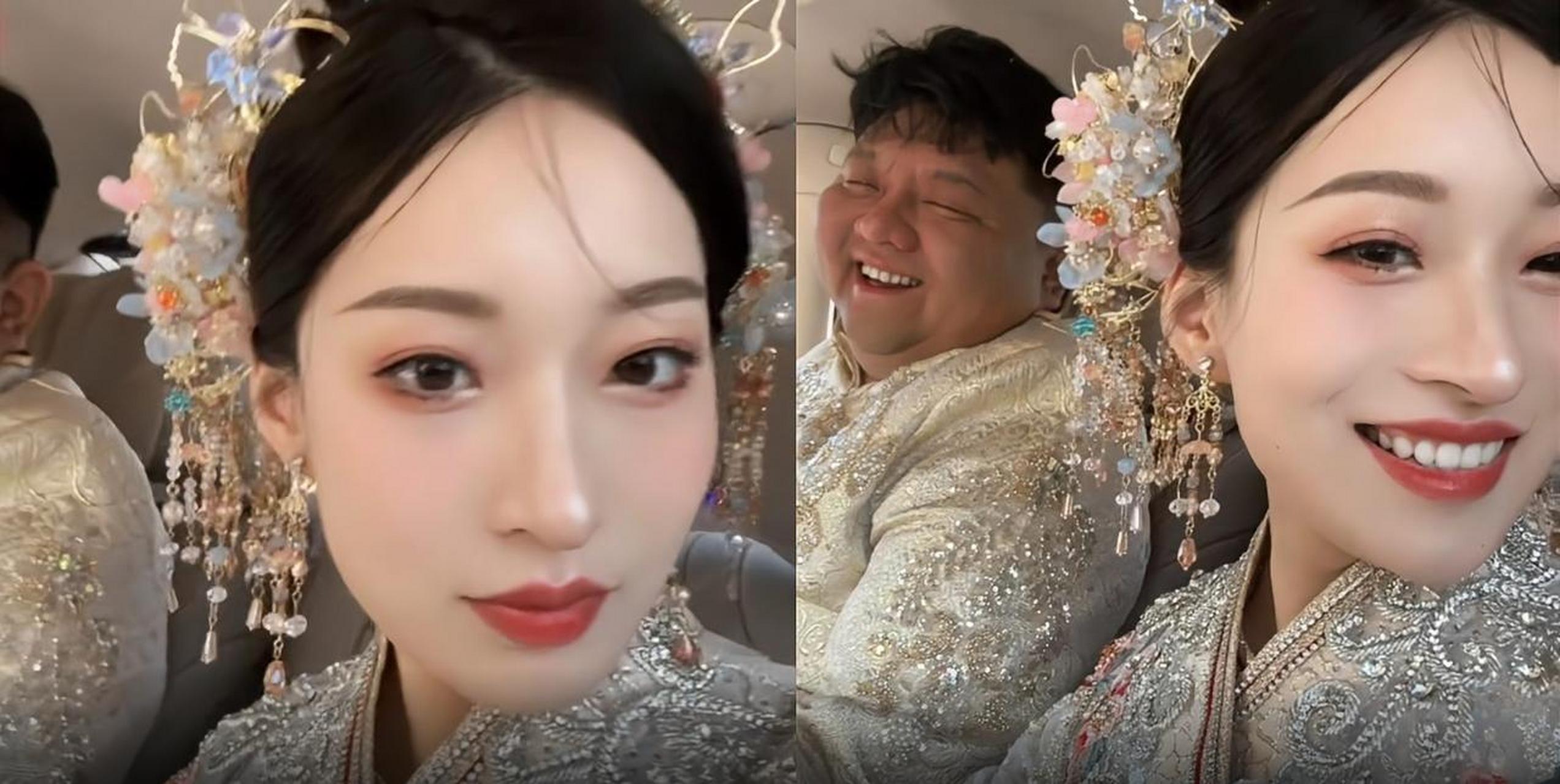 明艳新娘晒出结婚当天自拍,新郎颜值反差大引热议,网友:你俩怎么认识