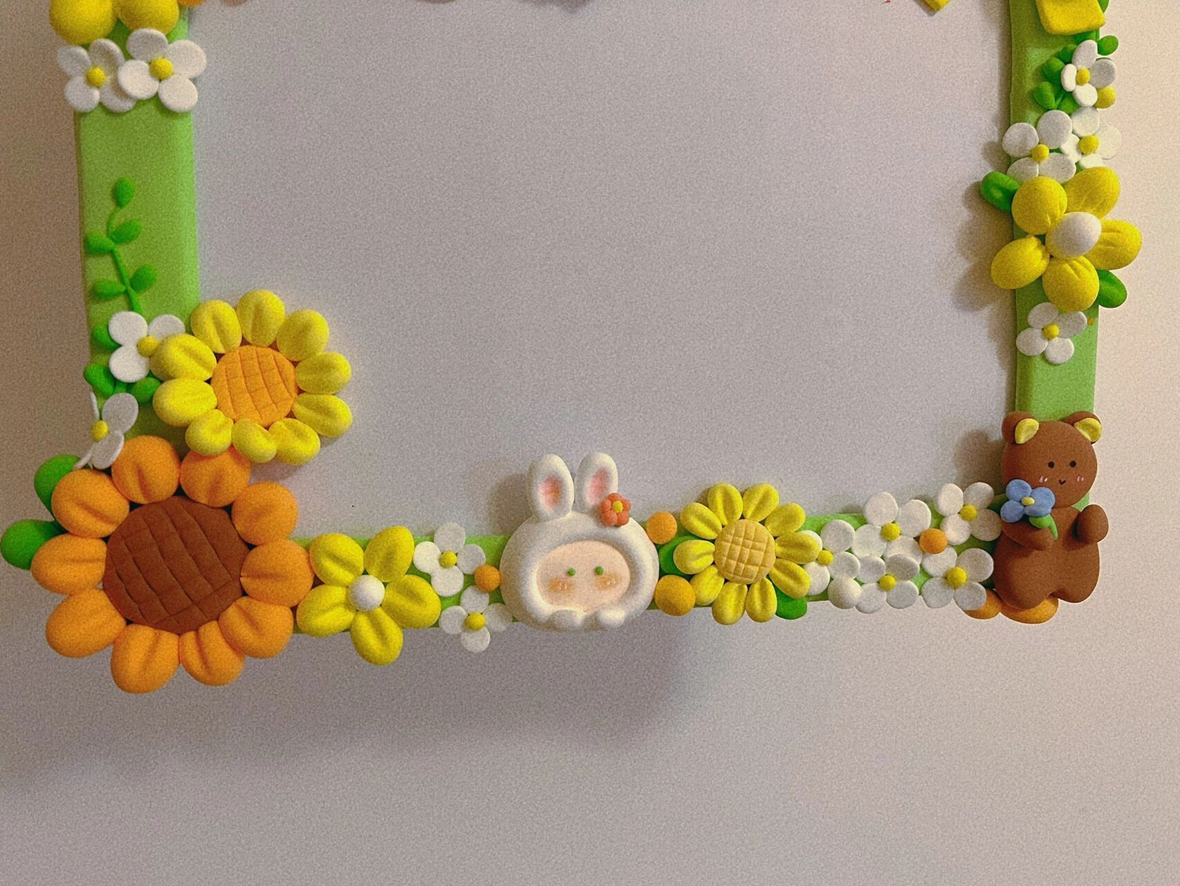 超轻粘土向日葵门挂门牌号,相框,幼儿园班牌 一个框可以百变 小清新谁