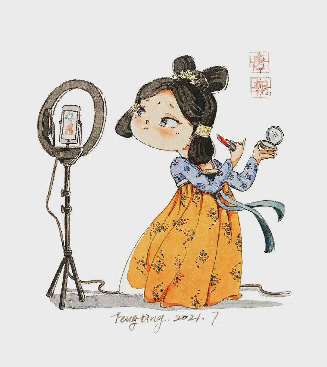 各个朝代古装q版人物 插画 古装q版人物 by | 冯婷-芝麻开门