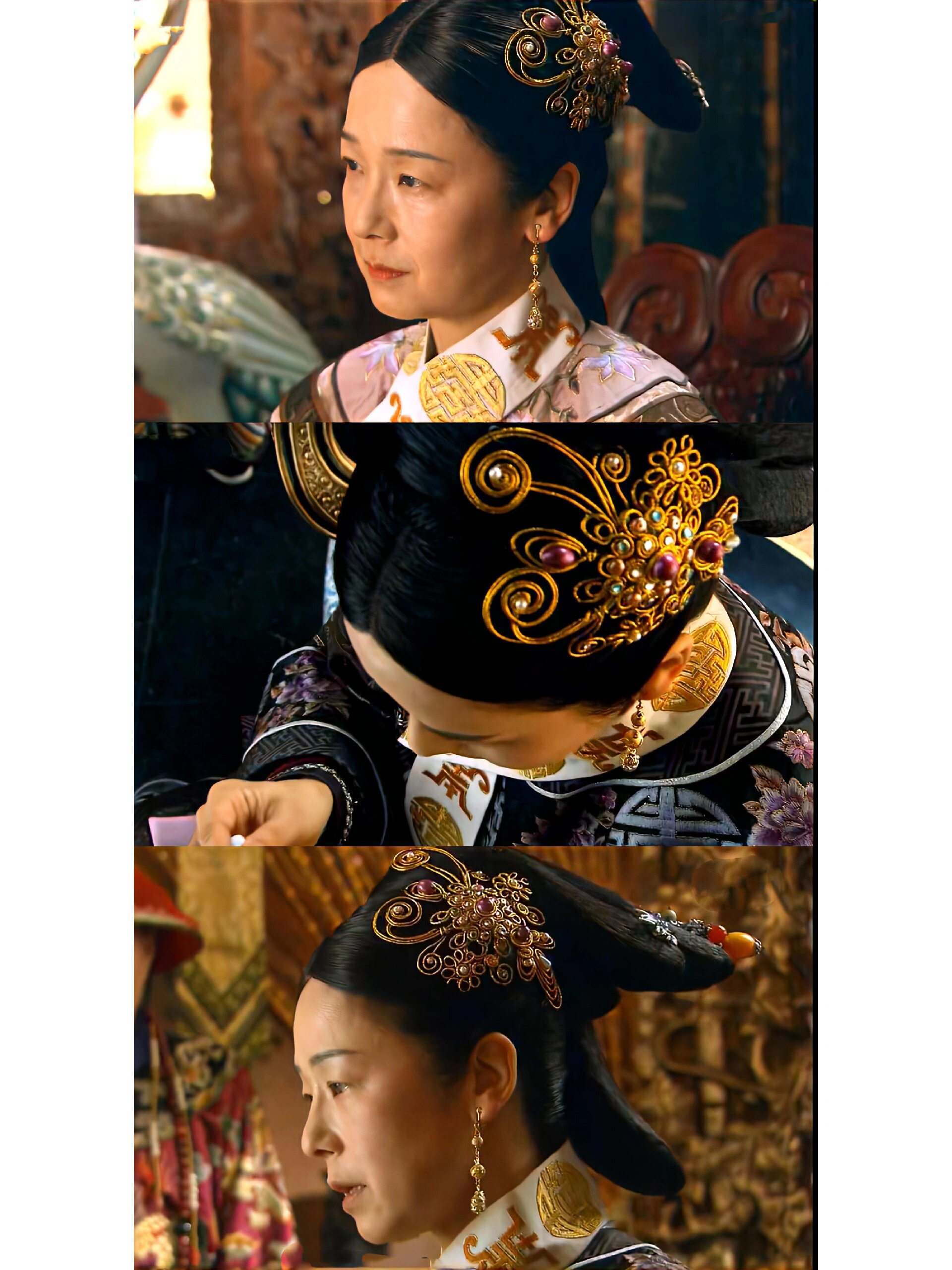 高清修复丨《苍穹之昴》中的慈禧头饰 不得不说,中间这组镜头拍的太绝