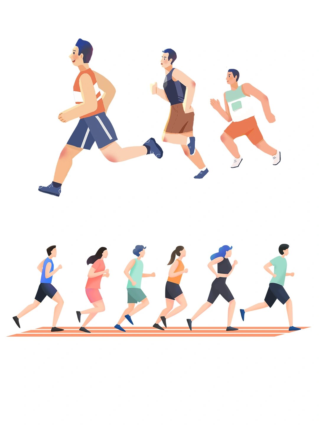 免抠跑步人物|运动素材分享
