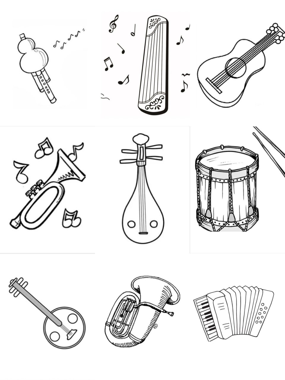 简笔画,乐器