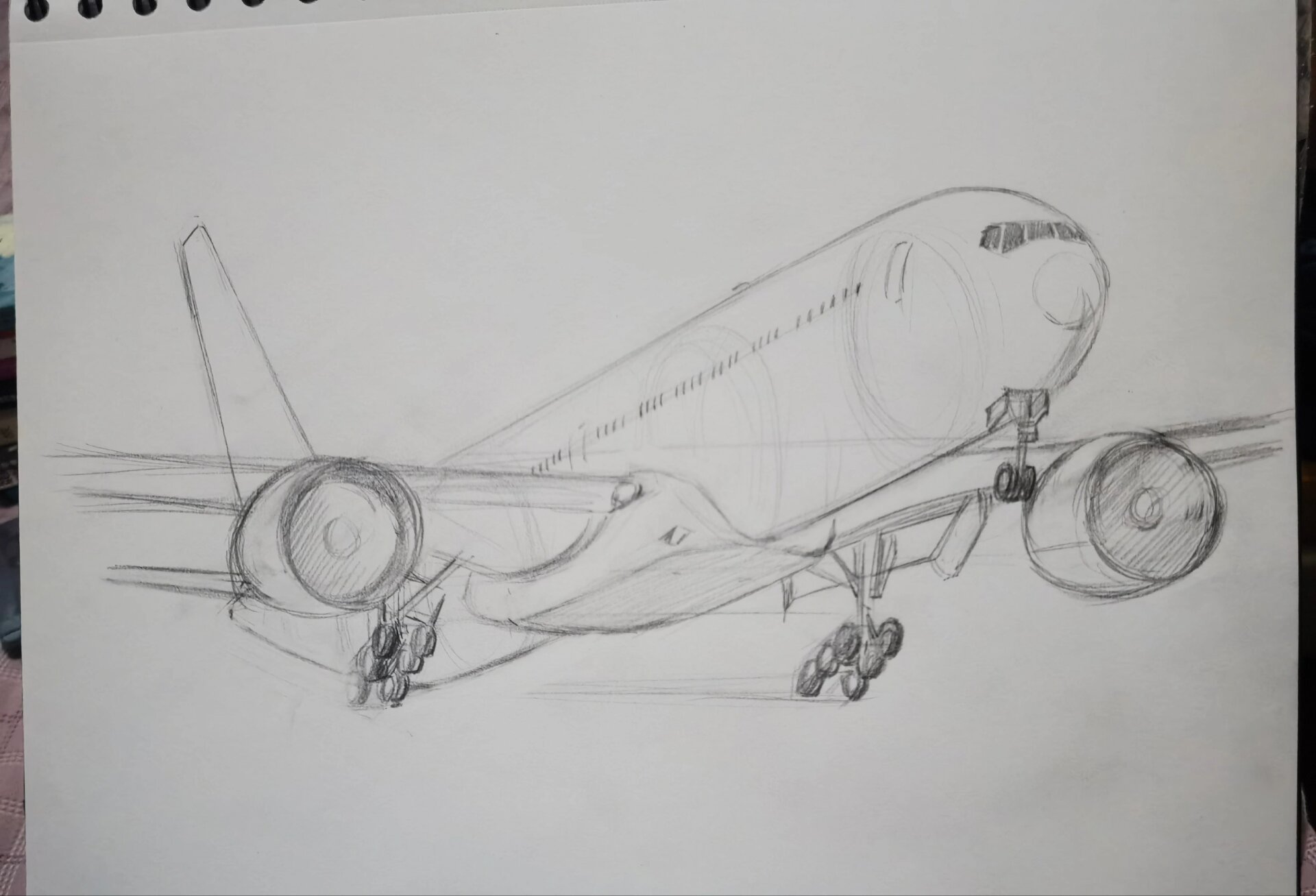 素描飞机画法个人心得分享