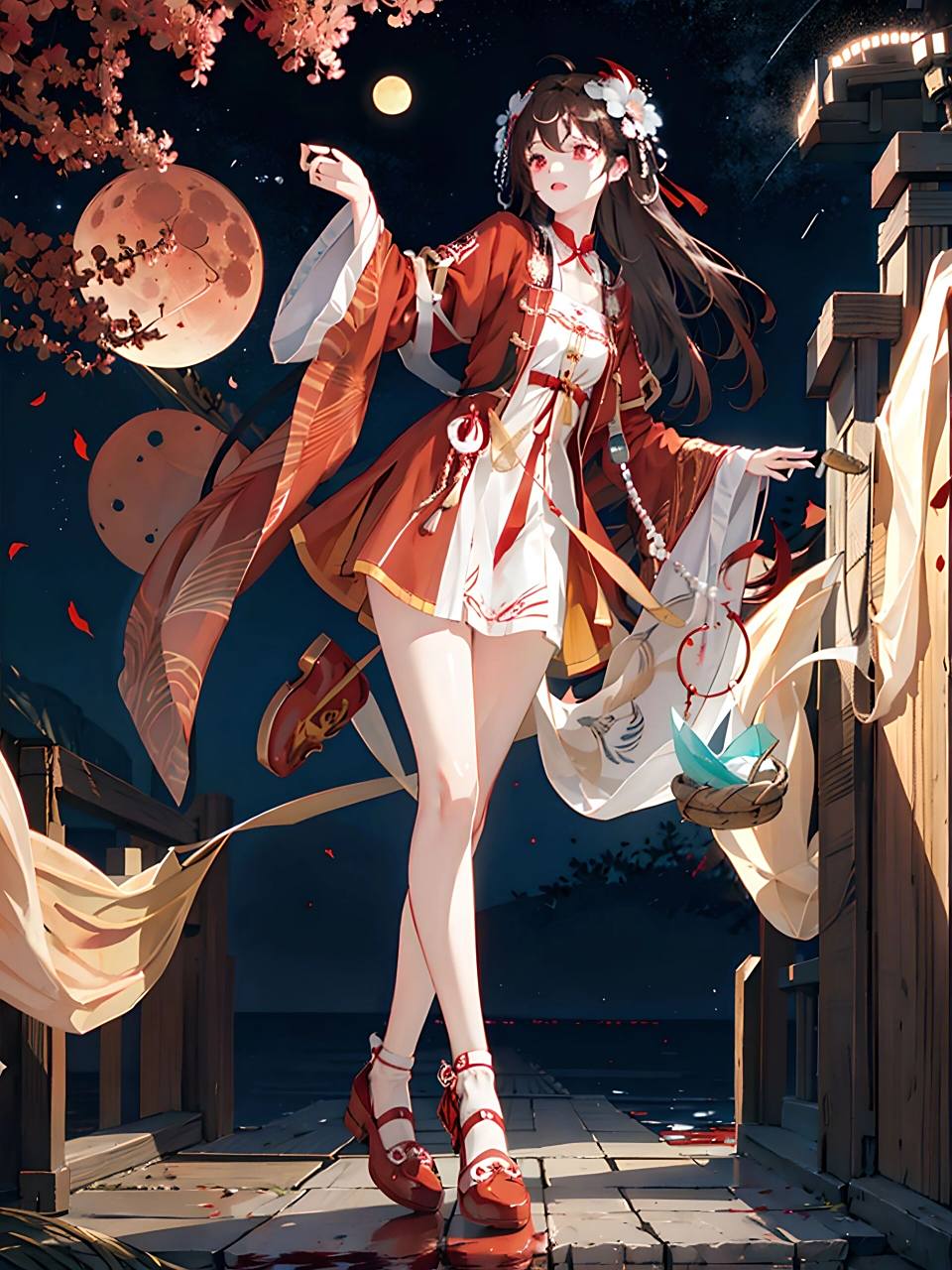 壁纸分享丨少女邀月