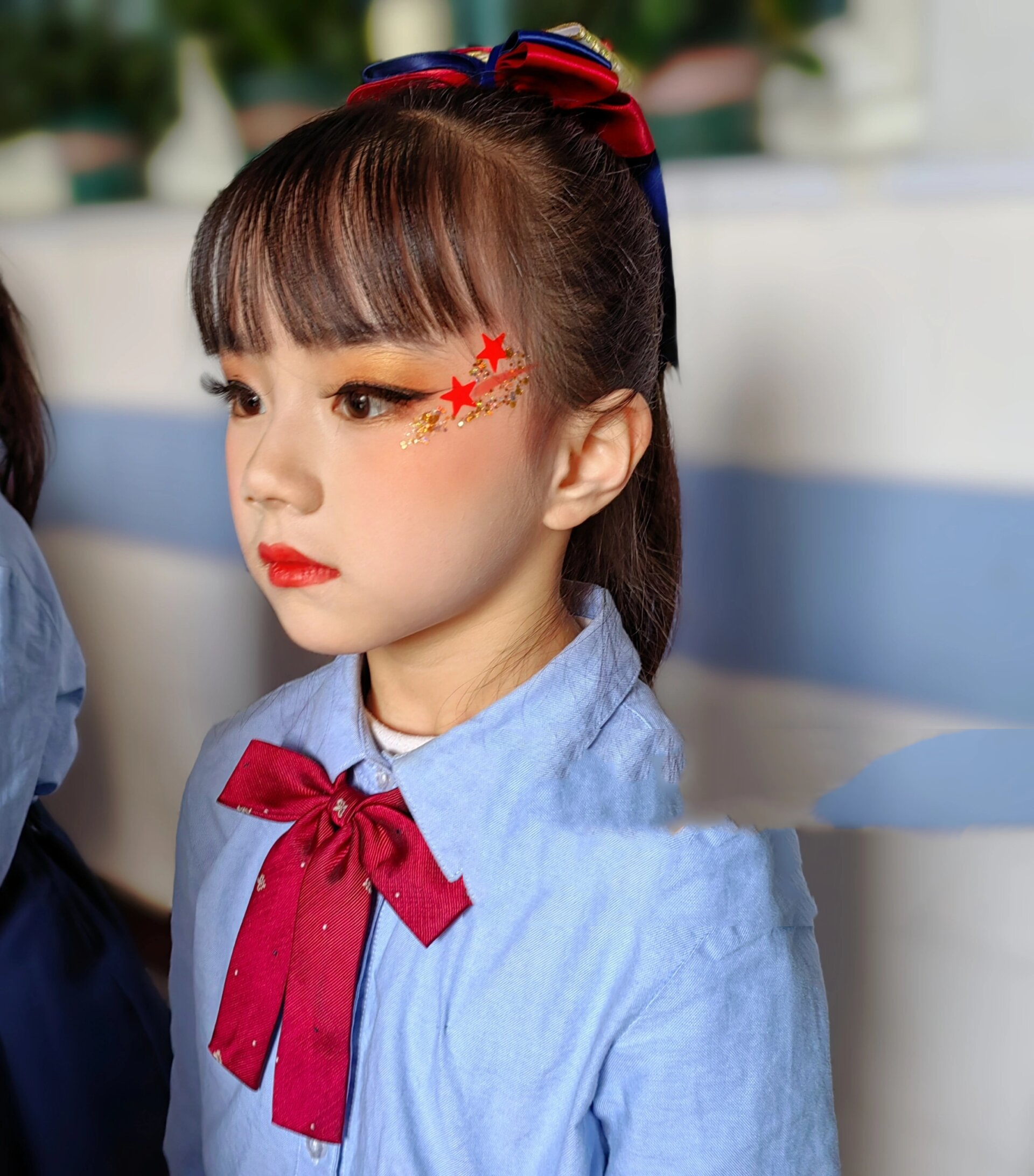 少儿体操比赛妆造