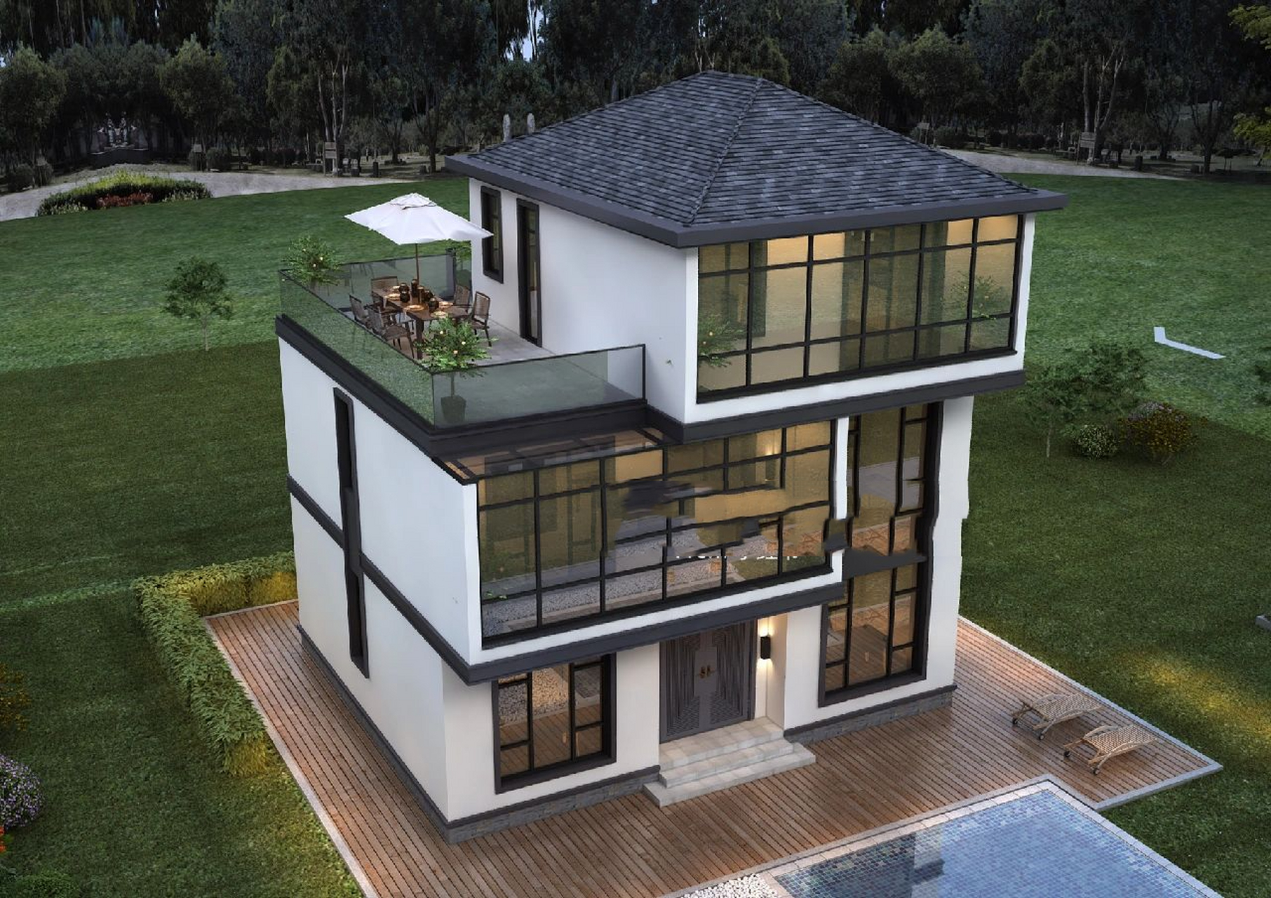 自建房92三层小别墅|上海青浦  今天我们分享的是魔都一业主的设计