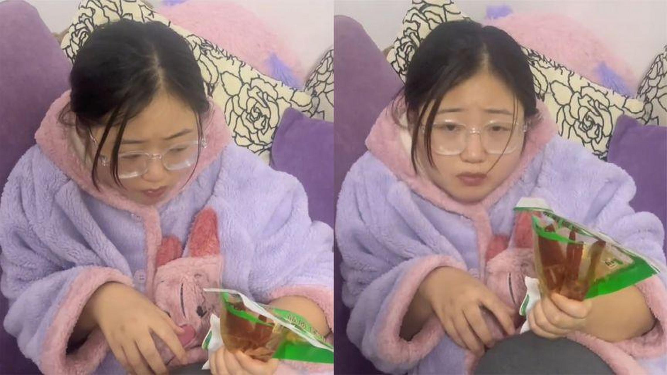 【女孩偷吃辣条被抓现行,面对质问可怜兮兮,回答却出乎意料的硬气】10