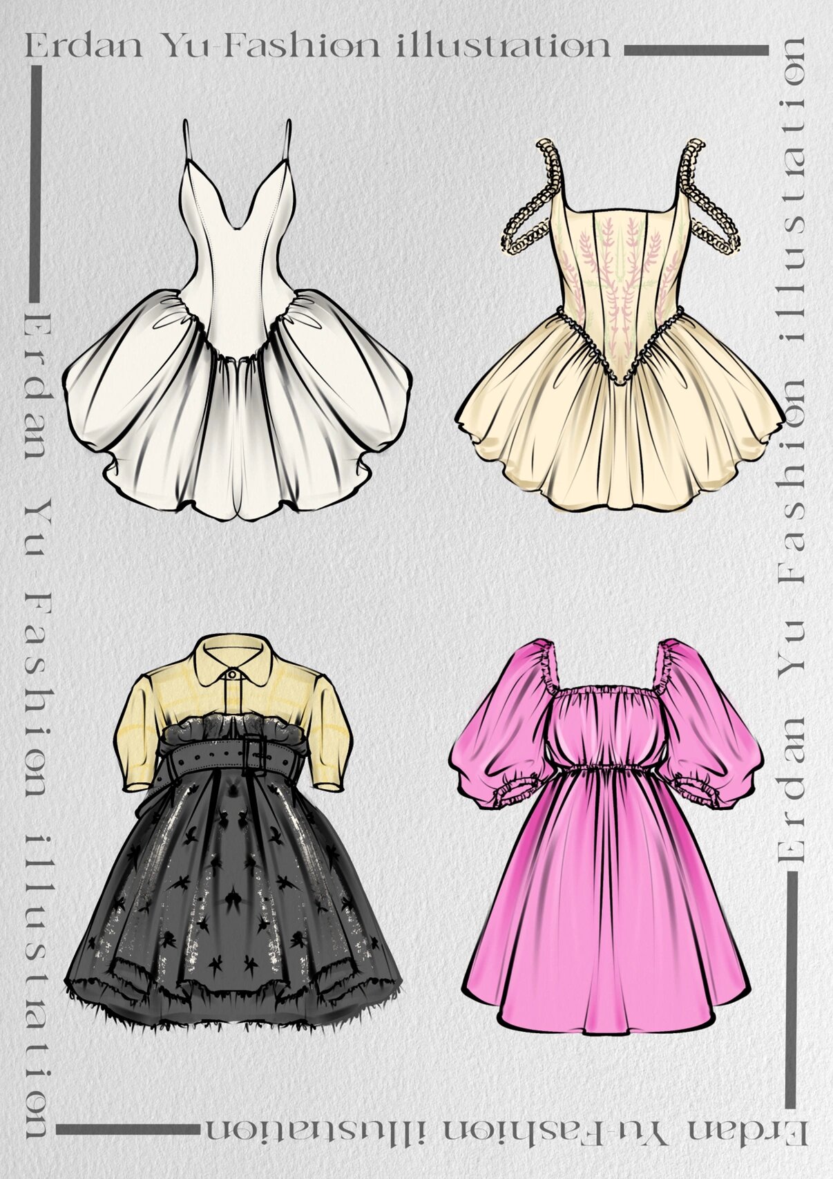 服装手绘合集/可爱的少女裙!新手get