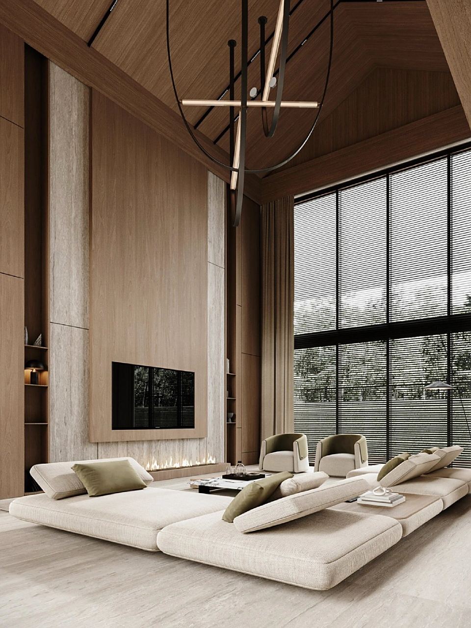 极简原木别墅|6米挑高客厅,治愈系美宅