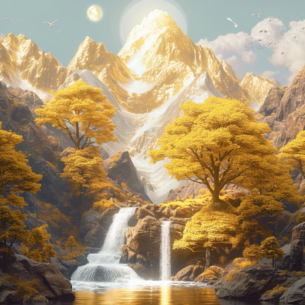 山水头像 | 背靠金色山,可当背景