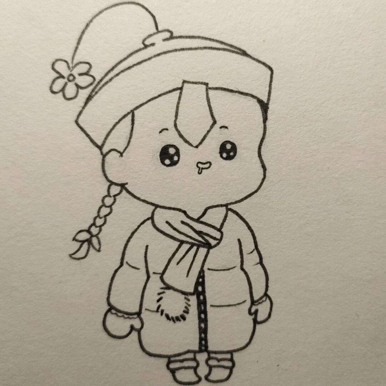 教你画一只超可爱穿棉袄的小僵尸!