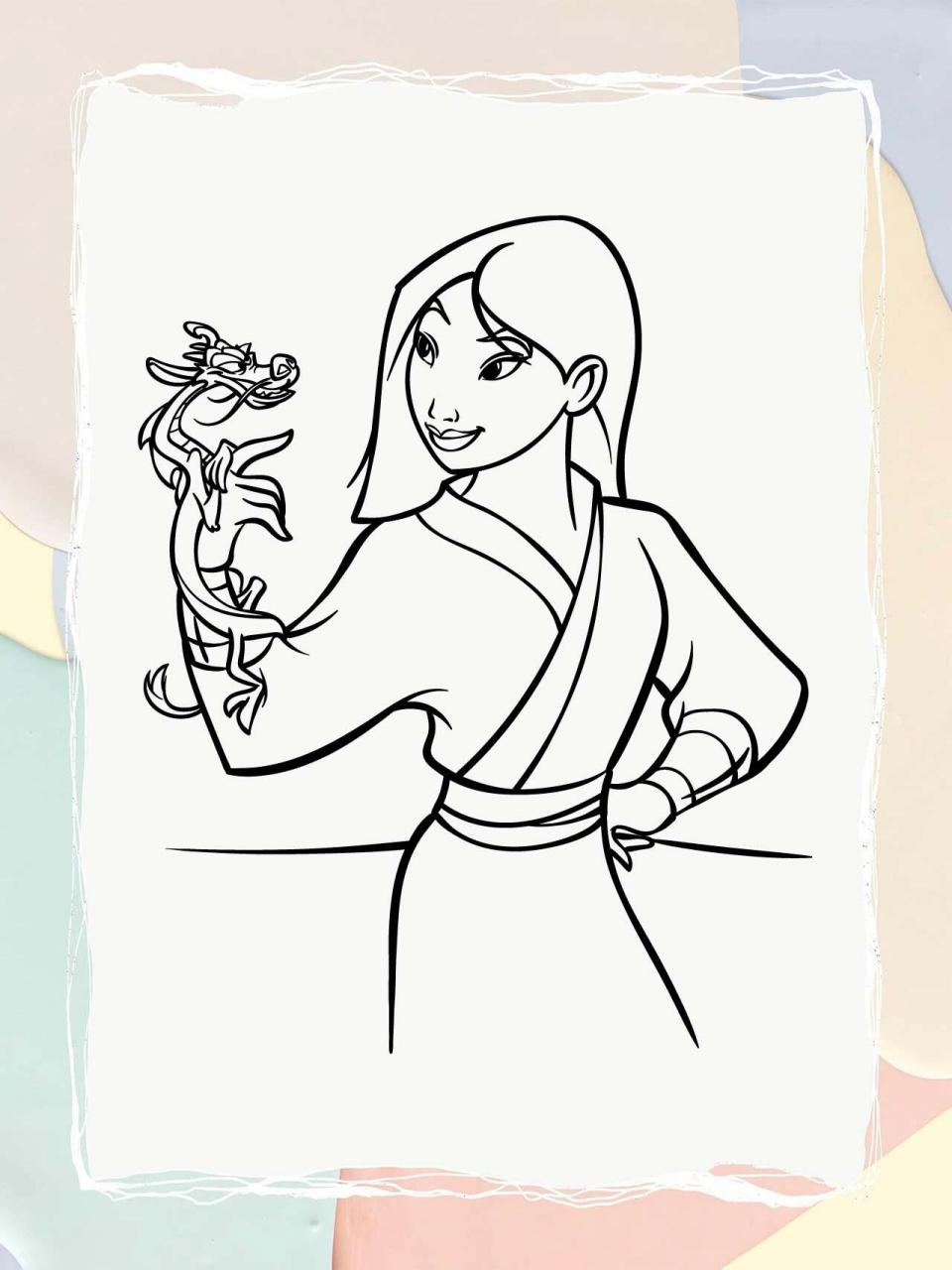 【卡通动漫】花木兰 线稿分享 主页不定时更新 关注不迷路❤️
