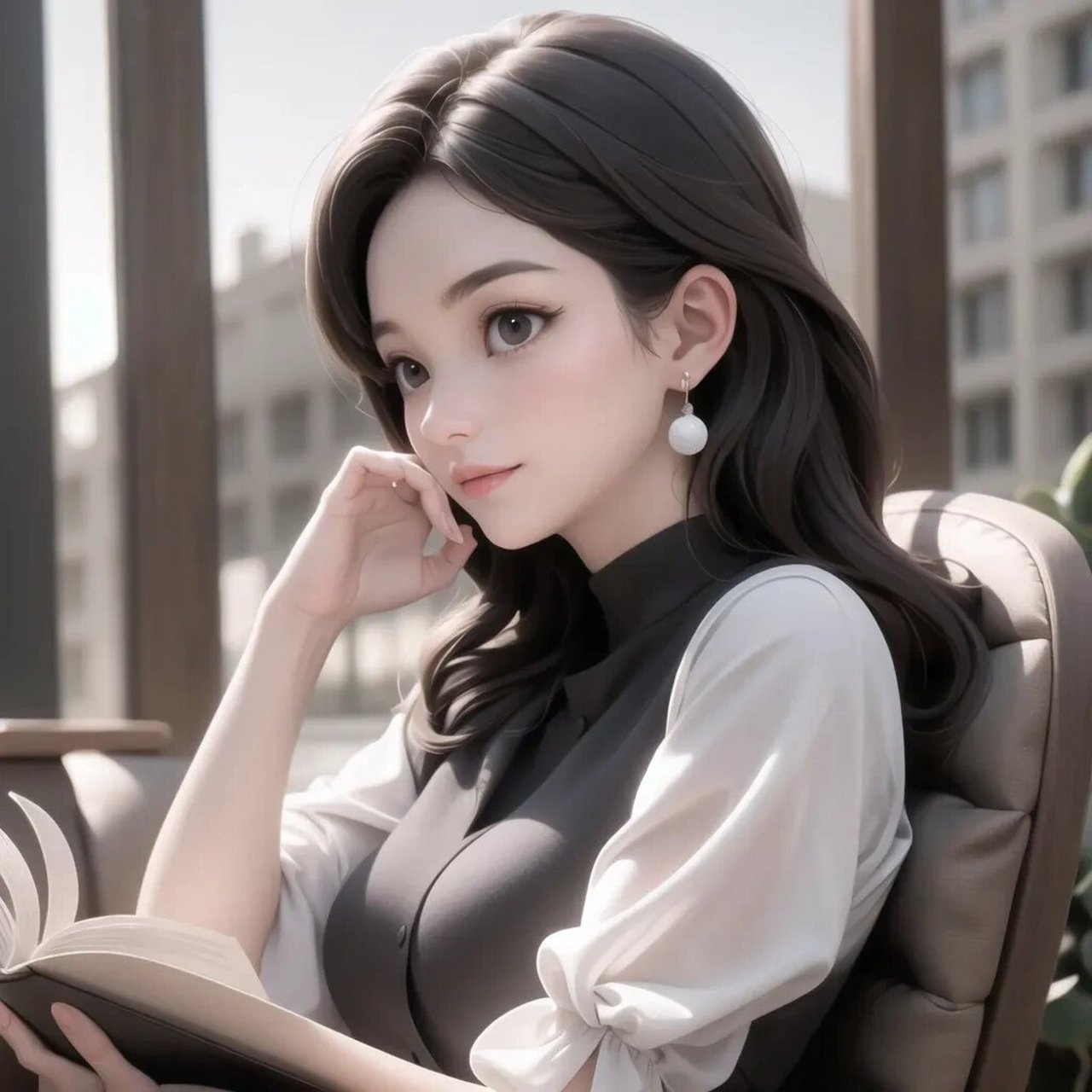 正在看书的女生头像分享96是才女呀98