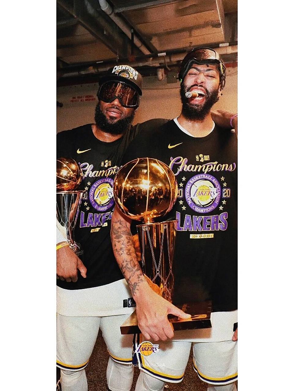 原创nba壁纸|2020年夺冠后的国王与浓眉 96湖人总冠军 90勒布朗