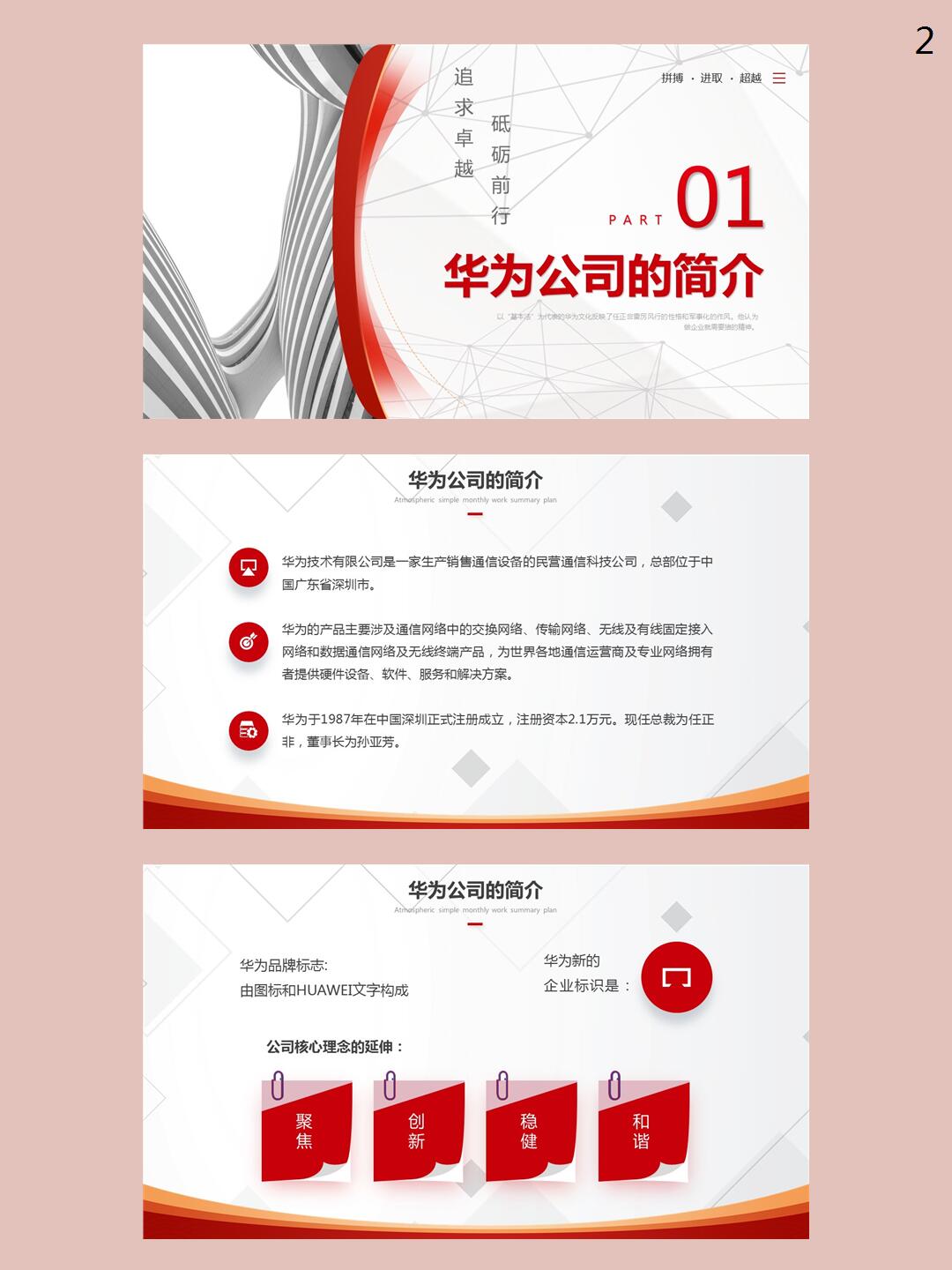 华为公司的企业文化员工培训ppt ppt模板内容主要通过powerpoint软件