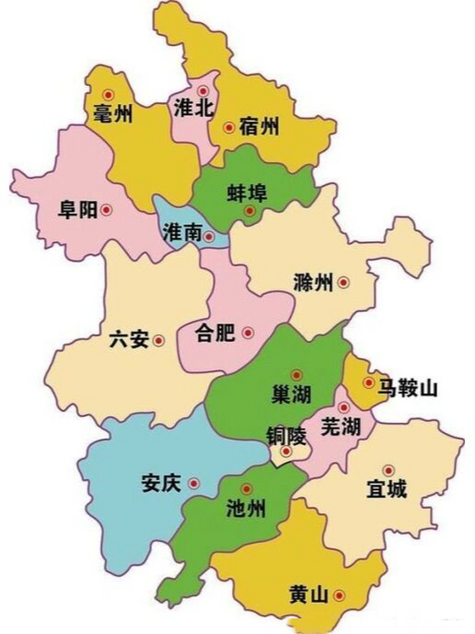 百度安徽地图 百度上搜的安徽省地图,连城市名都打错了,真的栓q