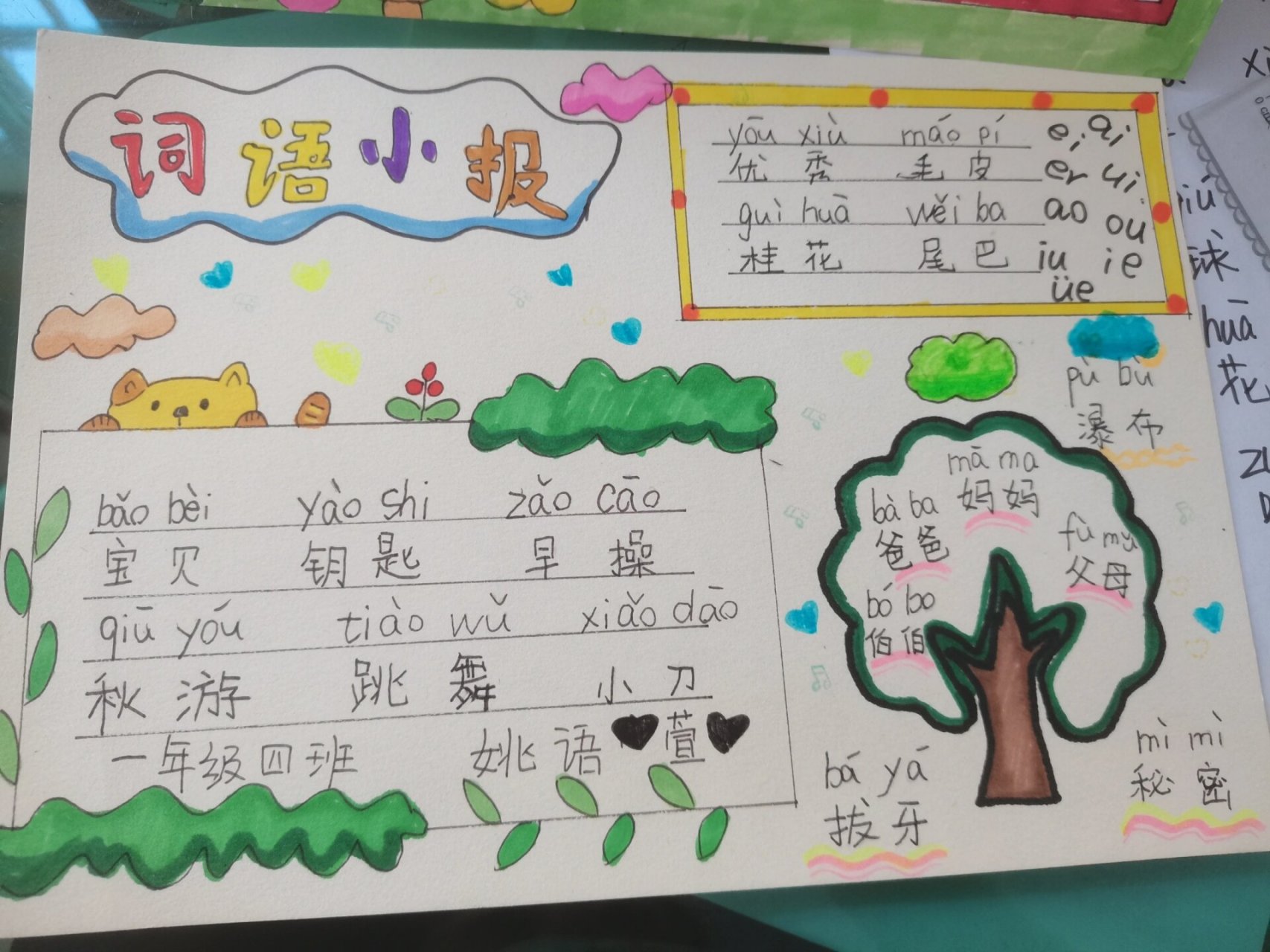 词语小报 一年级手抄报,词语小报