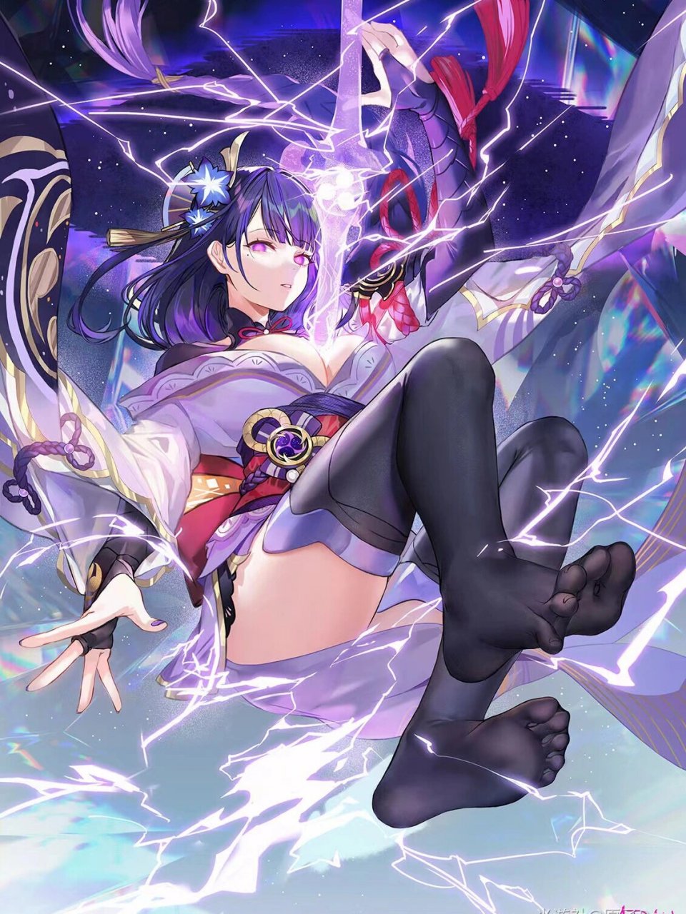 神里绫人,八重神子,雷神壁纸分享 画师:米游社原子dan