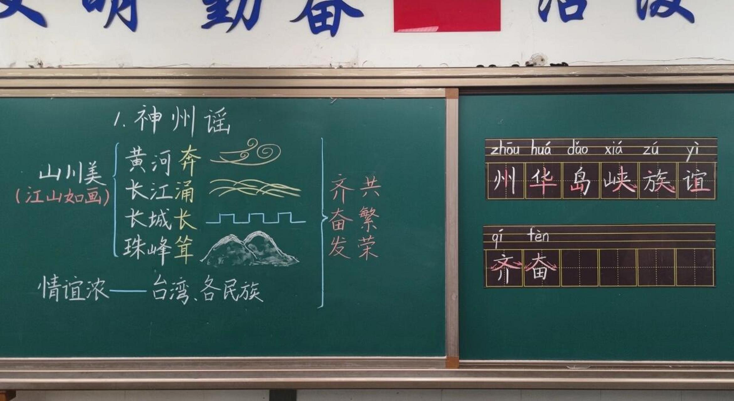 二下  《神州谣》 只有我觉得识字课上起来格外枯燥吗? 本次板书参考