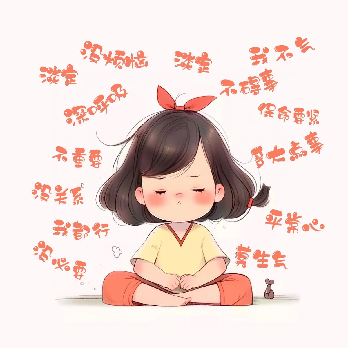 佛系女孩头像卡通图片