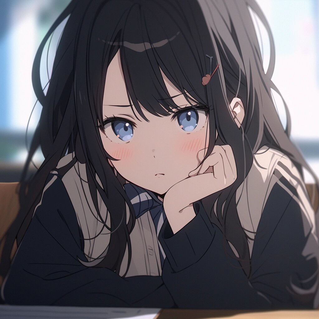 动漫女高学姐头像 | 害羞版第二弹