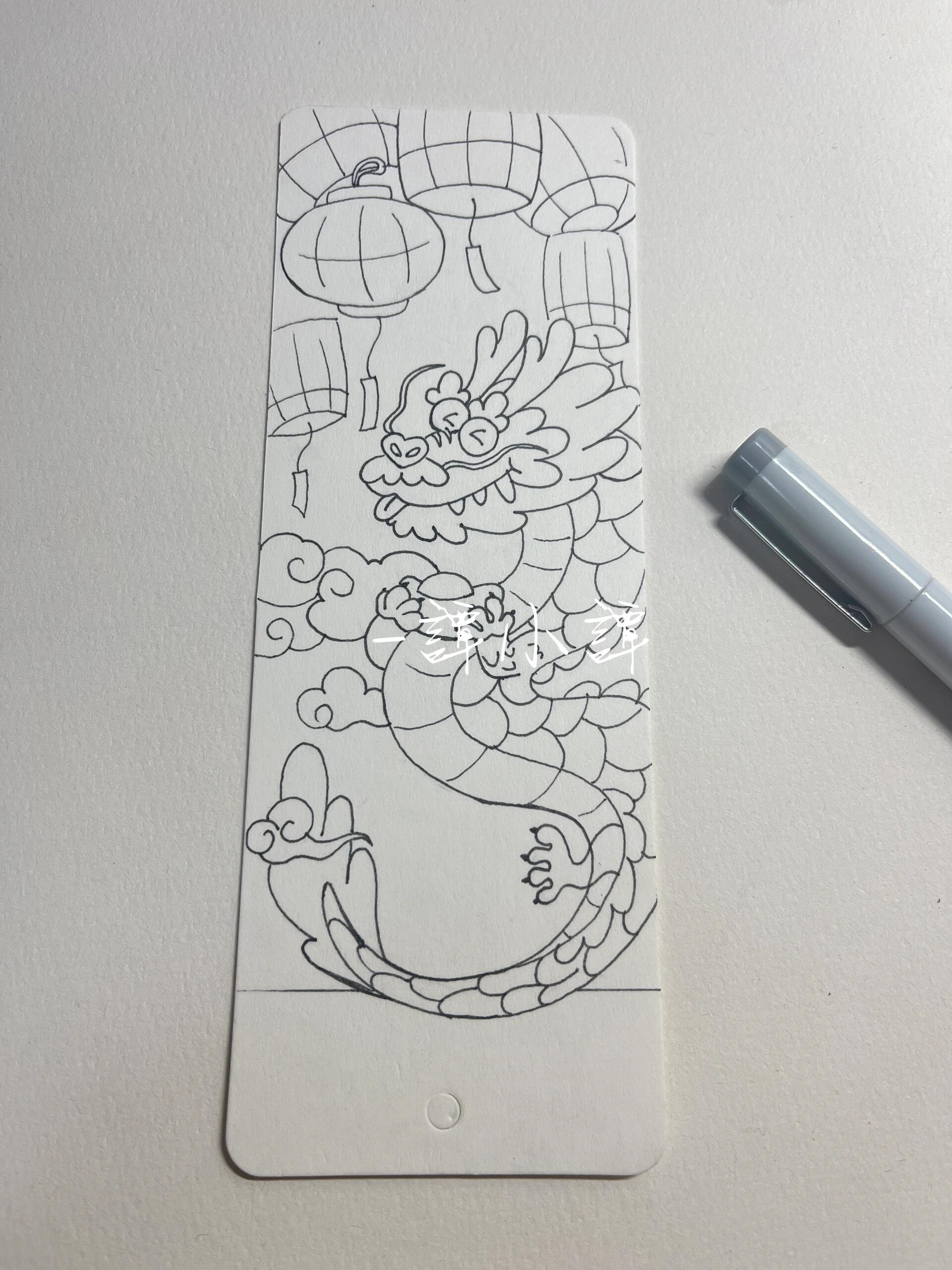 手绘书签 | 龙年 | 新年元素