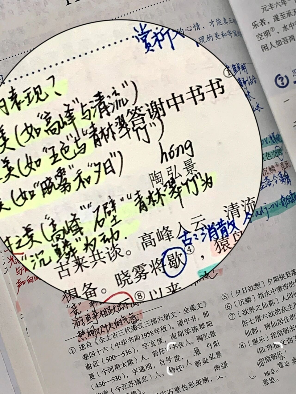 八上语文笔记《答谢中书书》 记得都是重点 考试可能会考到的 如果