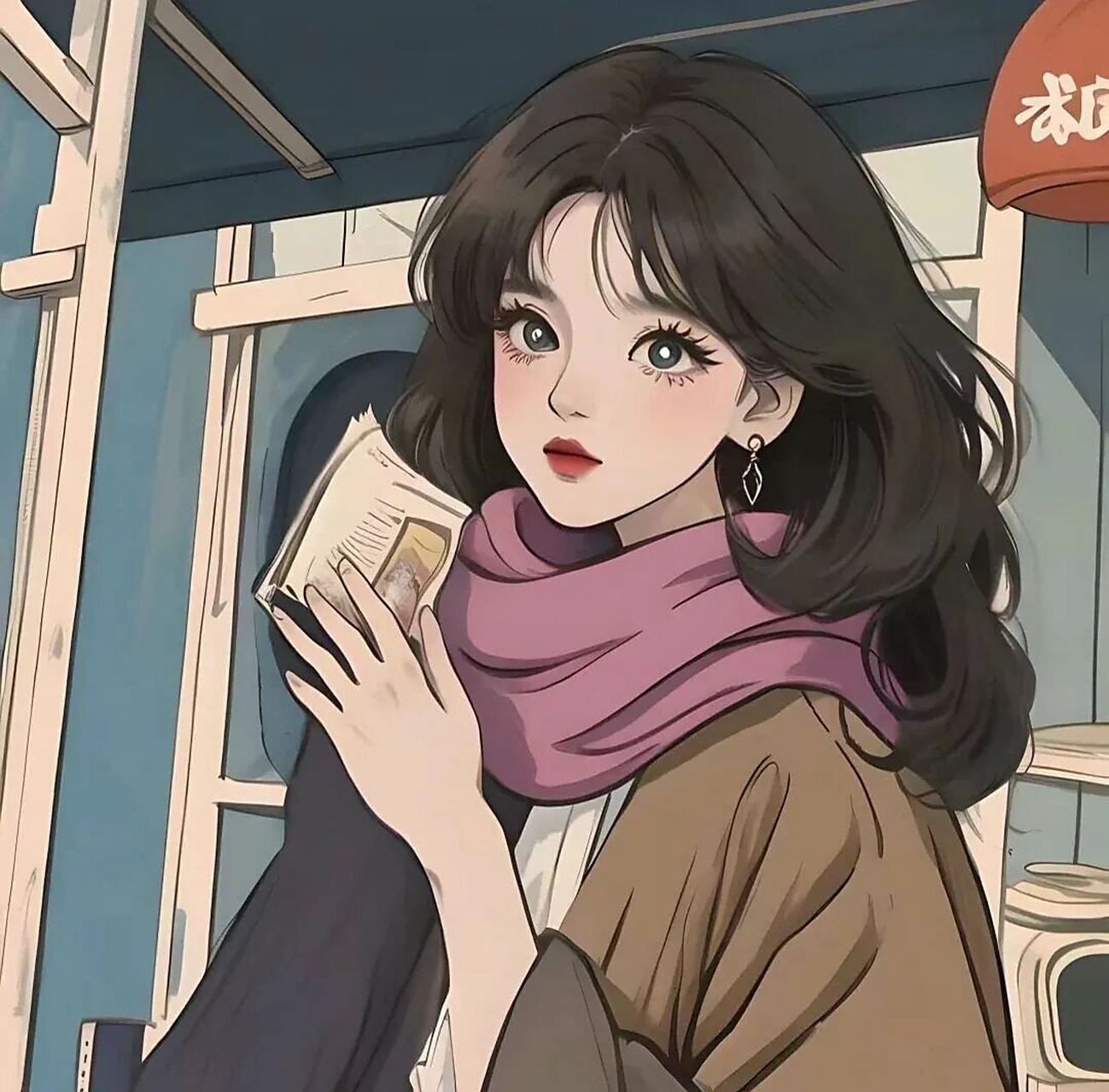 戴着围巾的女生头像 人生就是一场体验,要坚强,要尽兴,要自信,要坦荡.