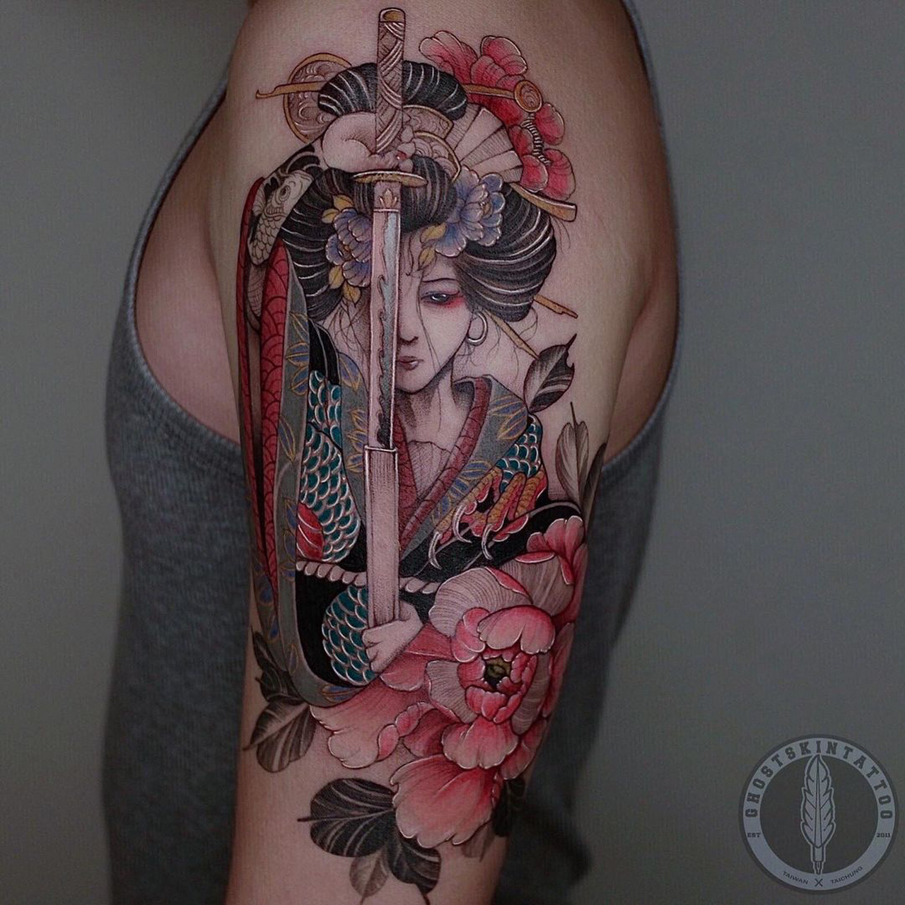 很秀气的一组艺伎纹身图 艺伎好图分享