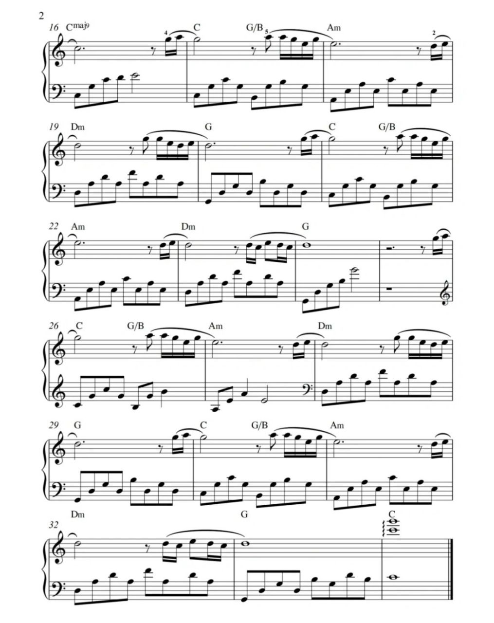 火遍全网的《向云端》钢琴谱