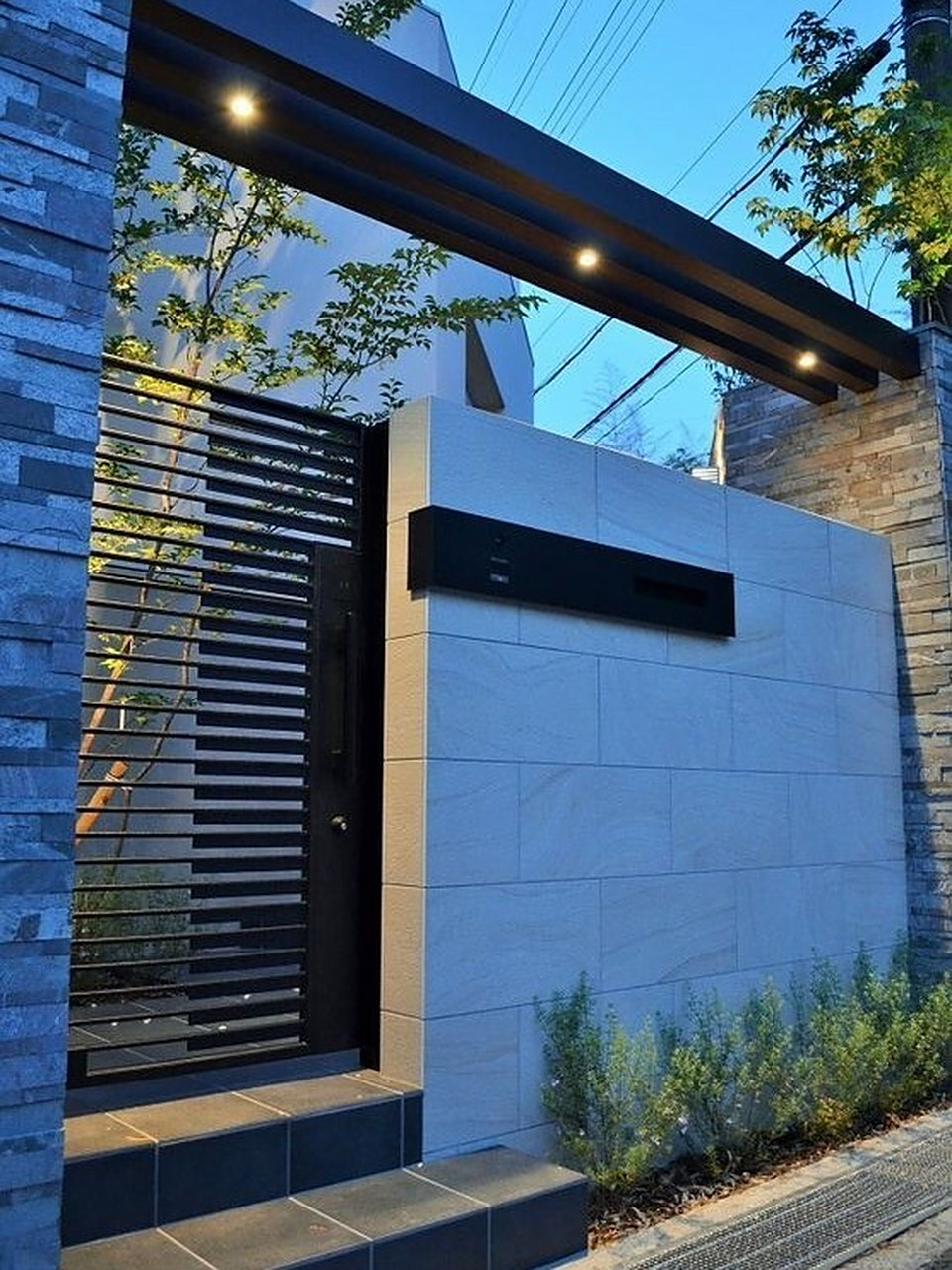 现代风格极简风庭院门 别墅庭院大门 现代风格极简风庭院门