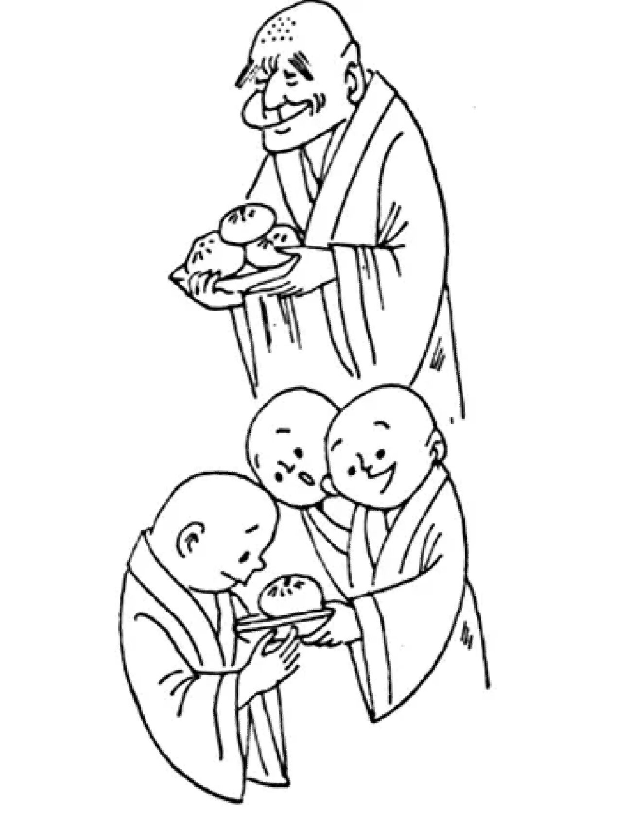 趣味数学:大和尚与小和尚吃馒头