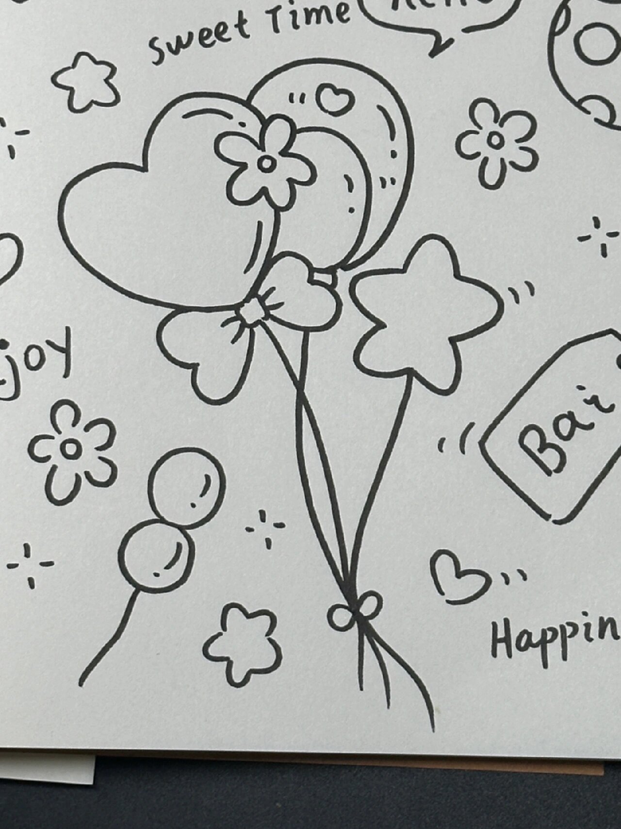 ins风简笔画手帐素材【142】气球94送你一个