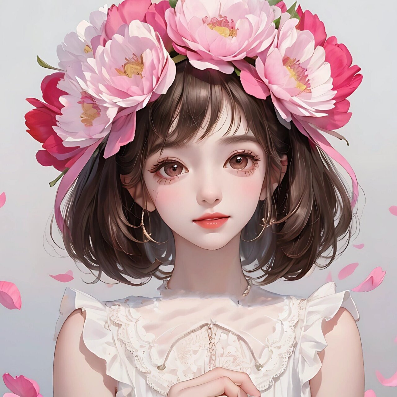 牡丹花女孩头像  暖春樱花季