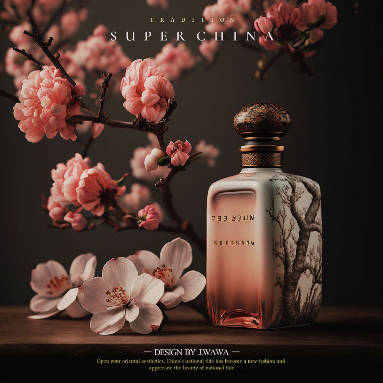 好在有设计丨梅兰竹～国风香水瓶 清风半染公子笑, 蒲月暗送花香连