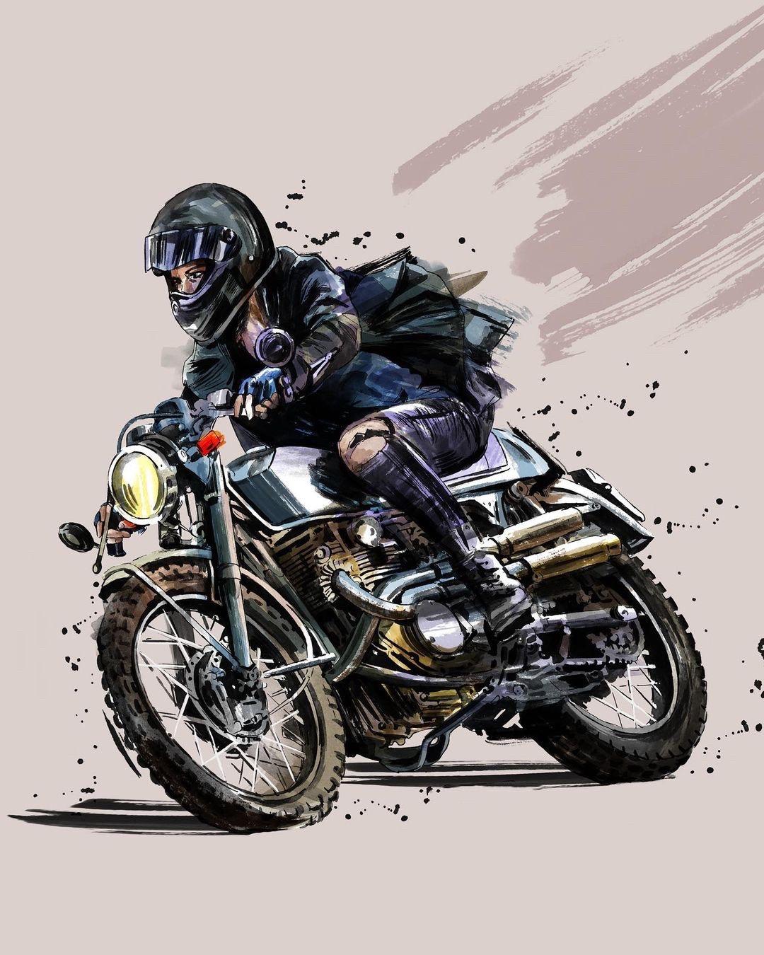 169弹:复古机车手绘漫画机车