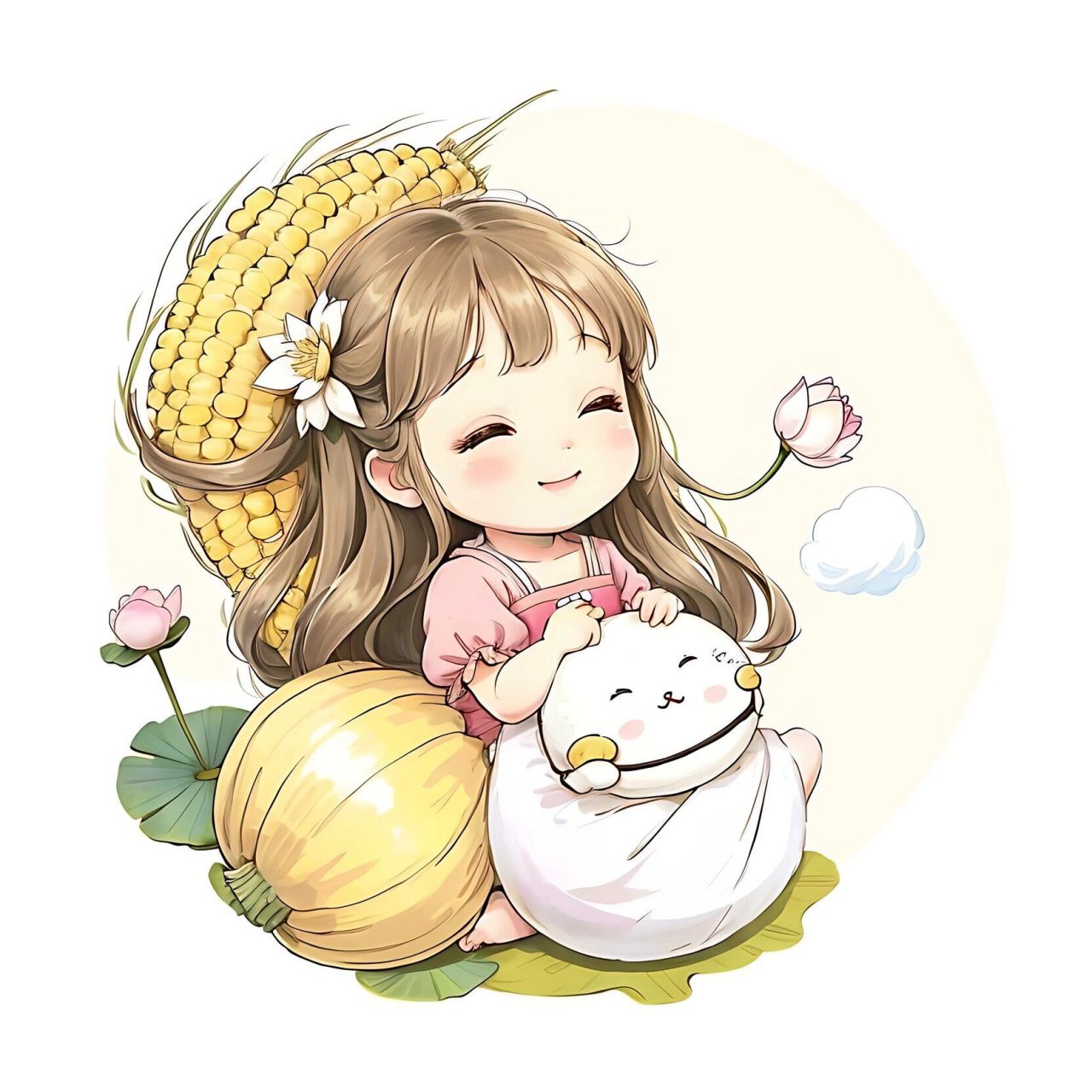 萌系少女头像～玉米宝宝 刚好"玉"见你,为你而着"米", 今天是可爱的
