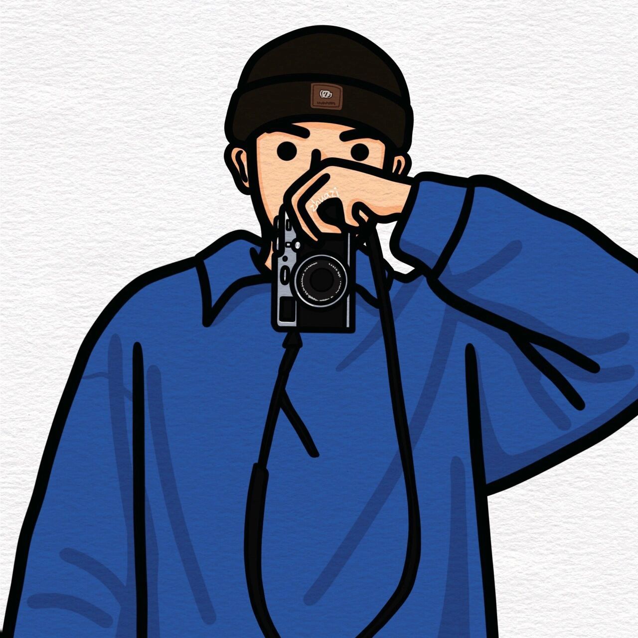 克莱因蓝手绘头像合集