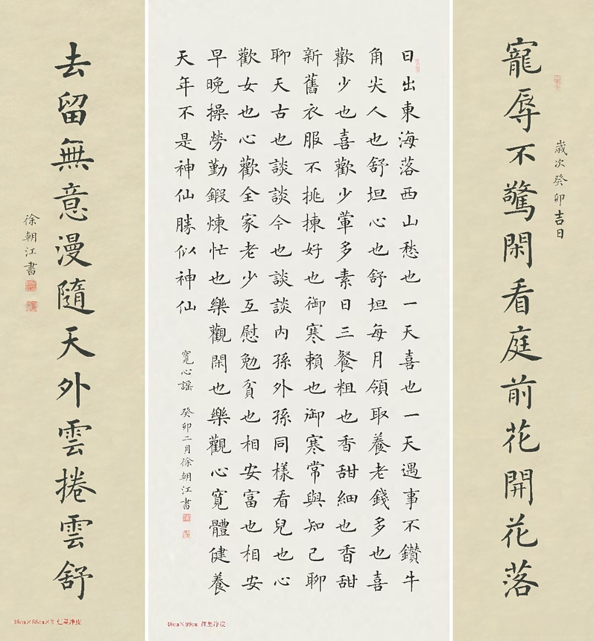 首届楷书最高奖获得者徐朝江书法 作品名称:宽心谣(小中堂)#艺术