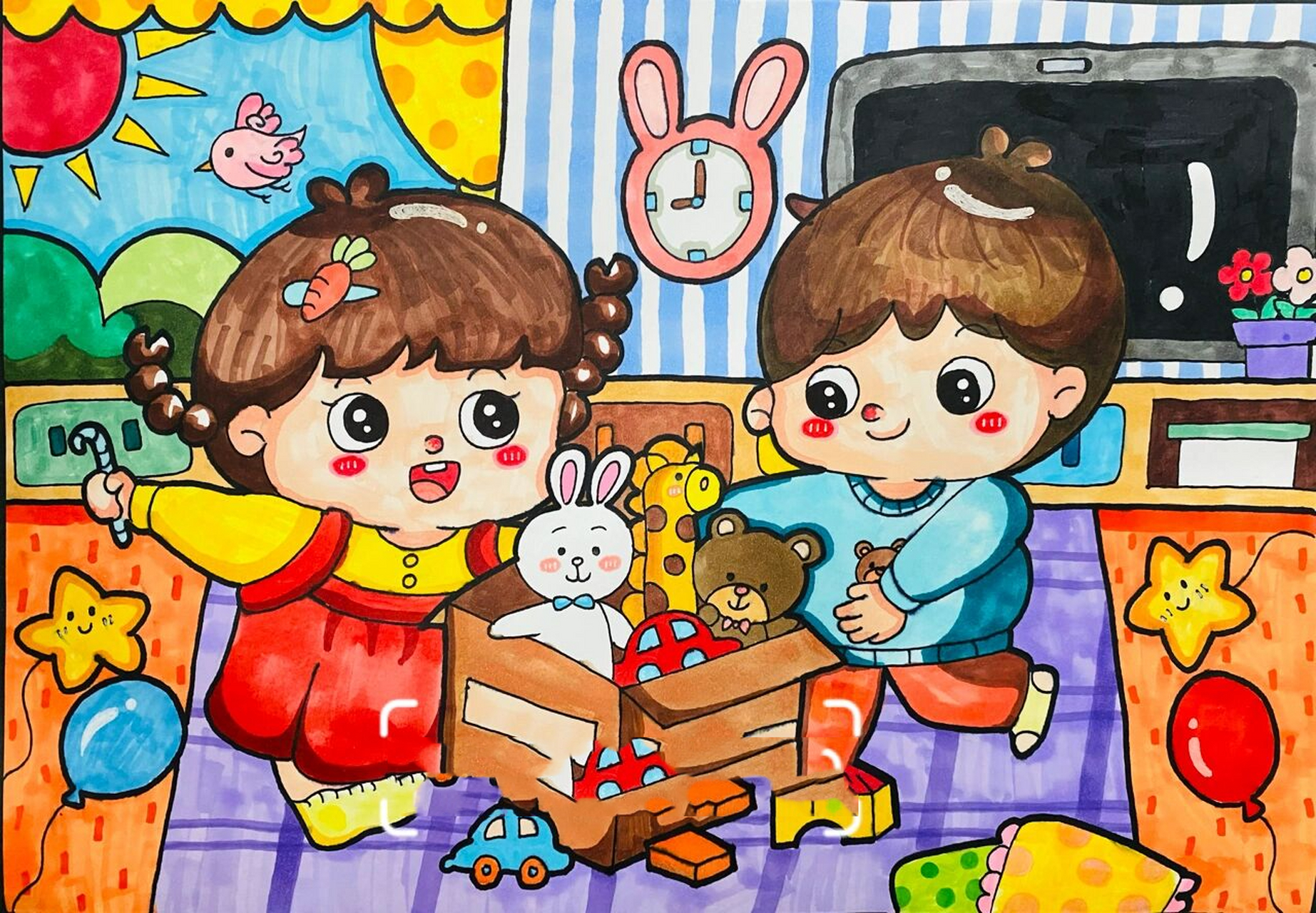 我爱幼儿园主题画|儿童画|简笔画 我爱幼儿园主题,幼儿园一角