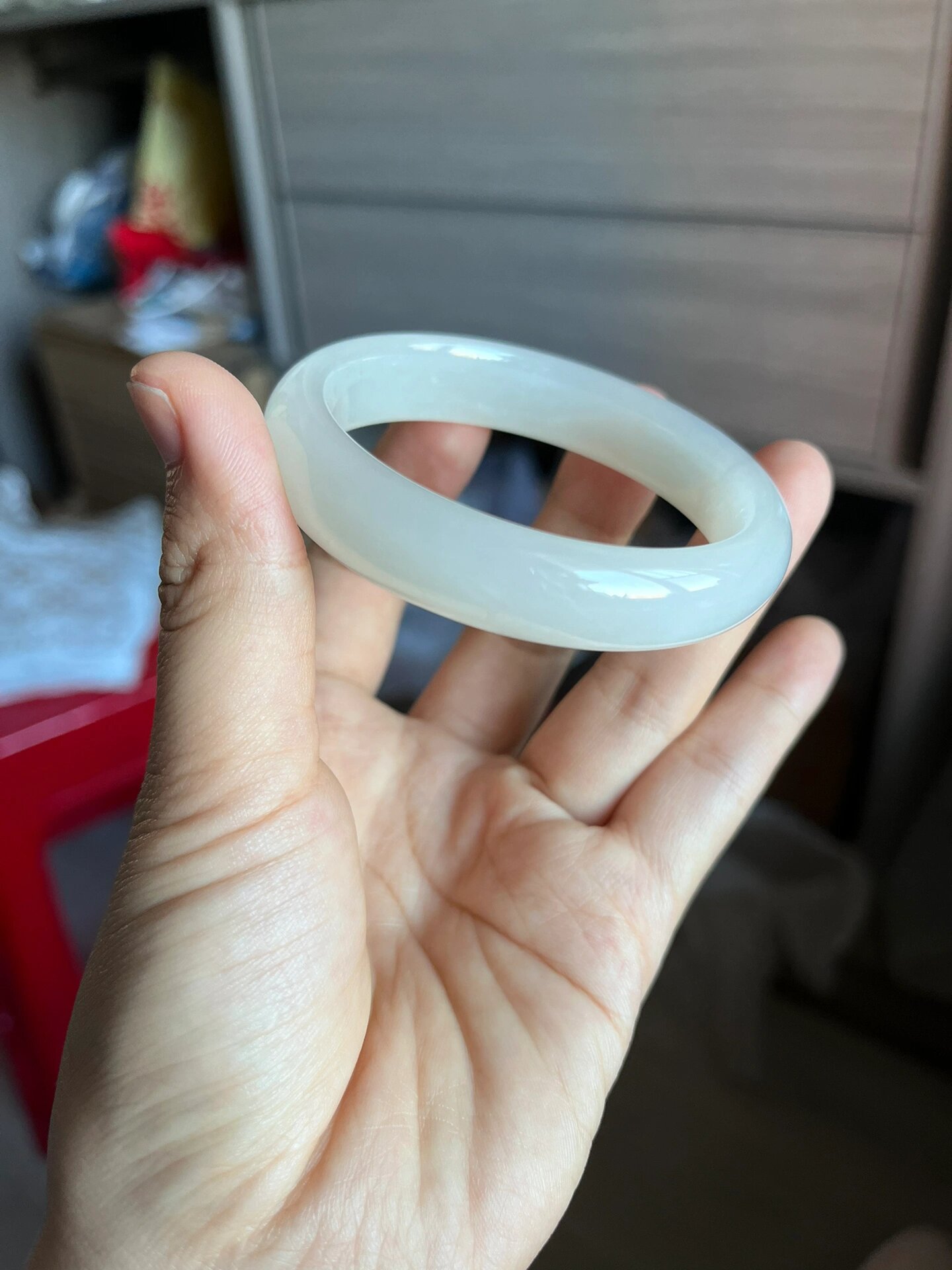 和田玉青海白玉手镯 56圈💰550