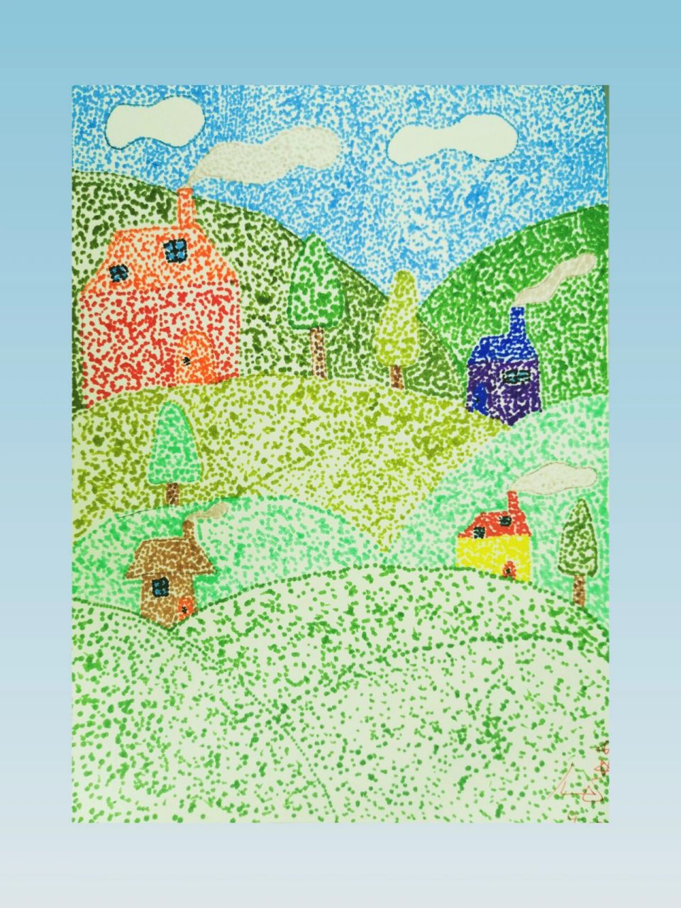 苏少版美术三年级 | 《点彩游戏》学生作品 又改了两个班作业 好作品