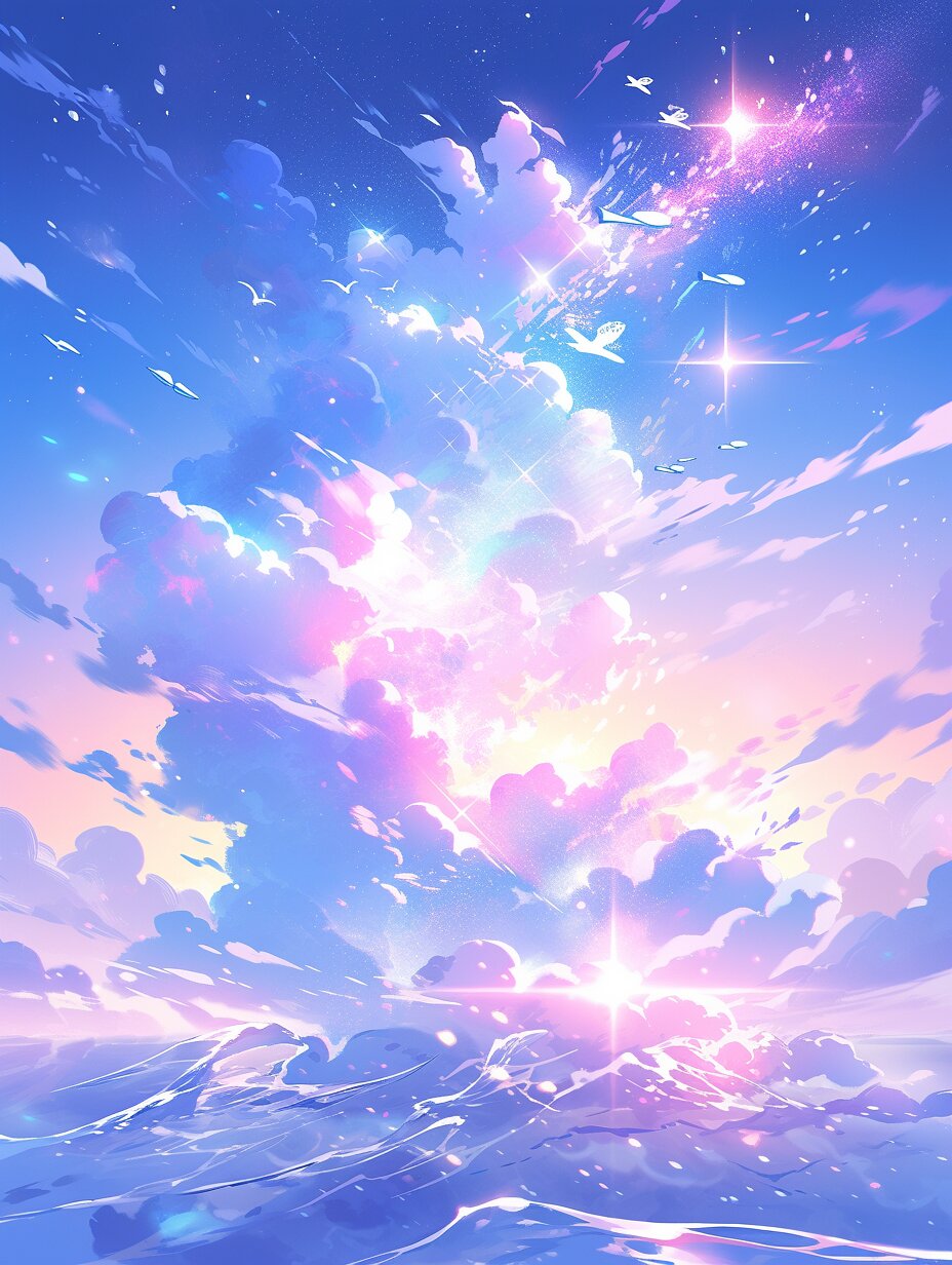 如果治愈有景色 那一定是天空 蔚蓝大海粉色天空 那是